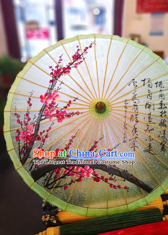 China Classical Oil Paper Umbrella Traditional Stage Performance Oilpaper Umbrella Hand Ink Painting Plum Umbrellas