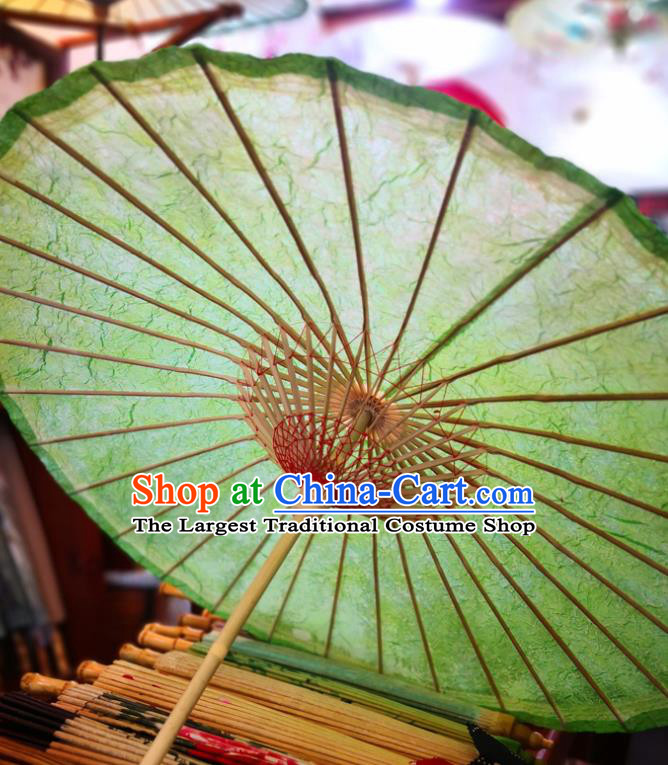 China Handmade Green Oilpaper Umbrella Classical Oil Paper Umbrella Traditional Hanfu Dance Umbrella