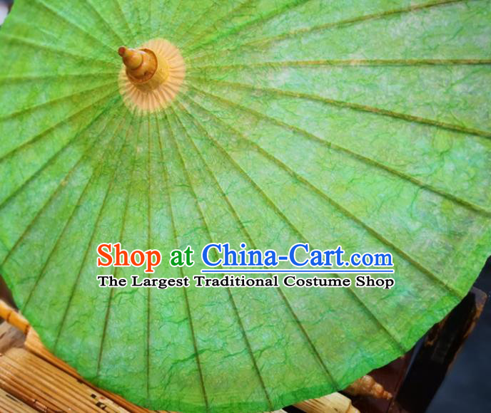China Handmade Green Oilpaper Umbrella Classical Oil Paper Umbrella Traditional Hanfu Dance Umbrella