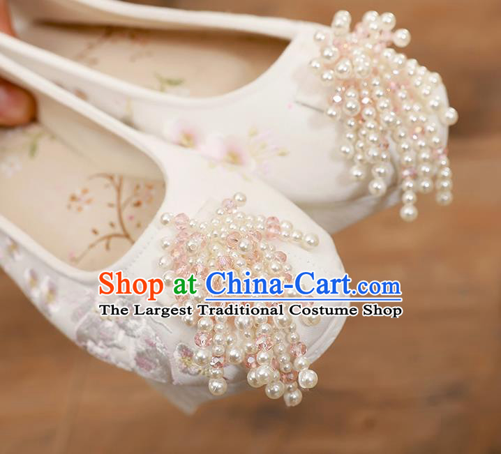 Chinese Handmade Embroidered Shoes Traditional Ancient Qing Dynasty Imperial Consort Saucers Shoes