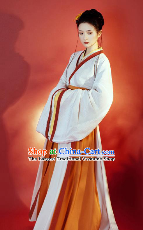 China Ancient Imperial Concubine Hanfu Dress Garment Traditional Jin Dynasty Court Princess Historical Costumes