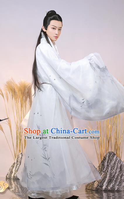 China Ancient Childe Hanfu Robe Clothing Traditional Ming Dynasty Swordsman Historical Costume