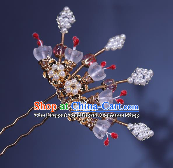 China Ancient Princess Plum Blossom Hairpin Traditional Ming Dynasty Young Lady Hair Stick