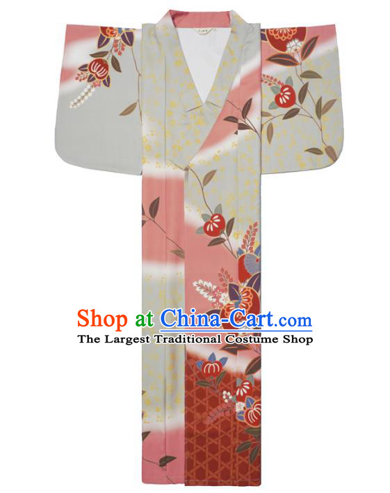 Japanese Traditional Young Lady Printing Yukata Dress Asian Japan Summer Festival Kimono Clothing