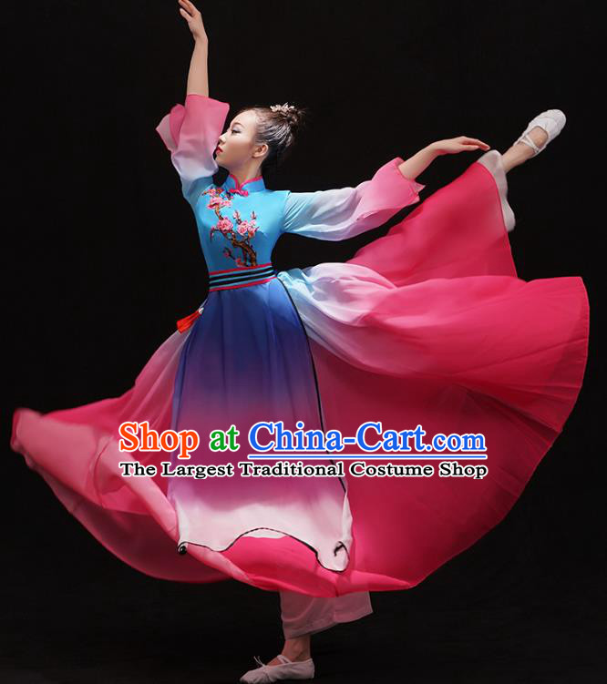 Chinese Umbrella Dance Dress Traditional Stage Performance Outfits Classical Dance Clothing