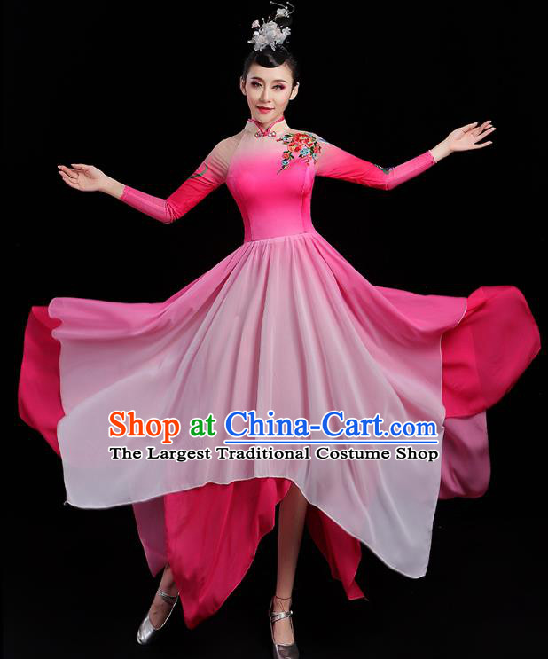 China Spring Festival Gala Opening Dance Costume Modern Dance Clothing Stage Performance Rosy Dress