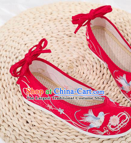 China Embroidered Red Cloth Shoes Ancient Princess Shoes Traditional Hanfu Wedding Shoes