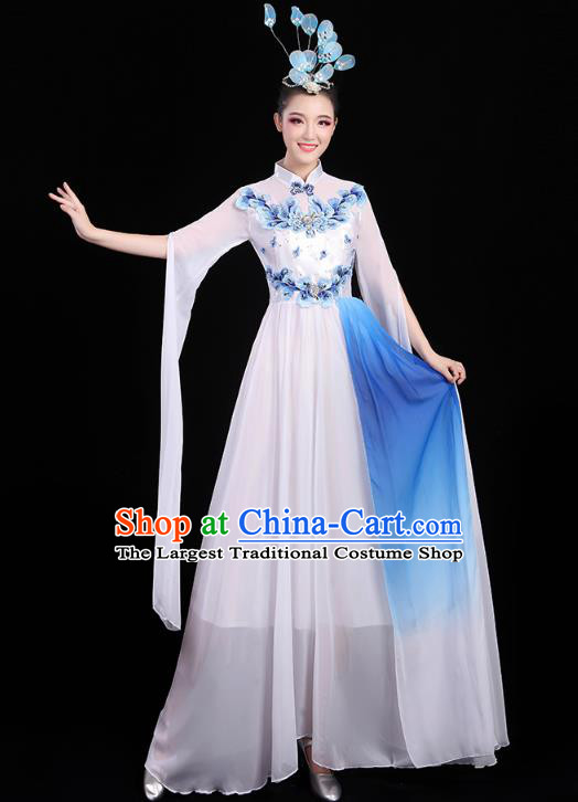 China Chorus Performance White Dress Spring Festival Gala Opening Dance Costume Modern Dance Clothing
