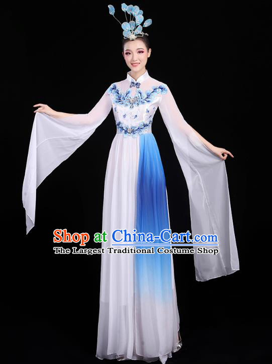 China Chorus Performance White Dress Spring Festival Gala Opening Dance Costume Modern Dance Clothing