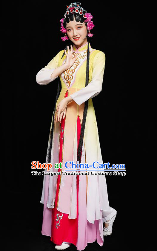 Chinese Traditional Peking Opera Dance Costumes Classical Dance Clothing Beauty Dance Yellow Dress