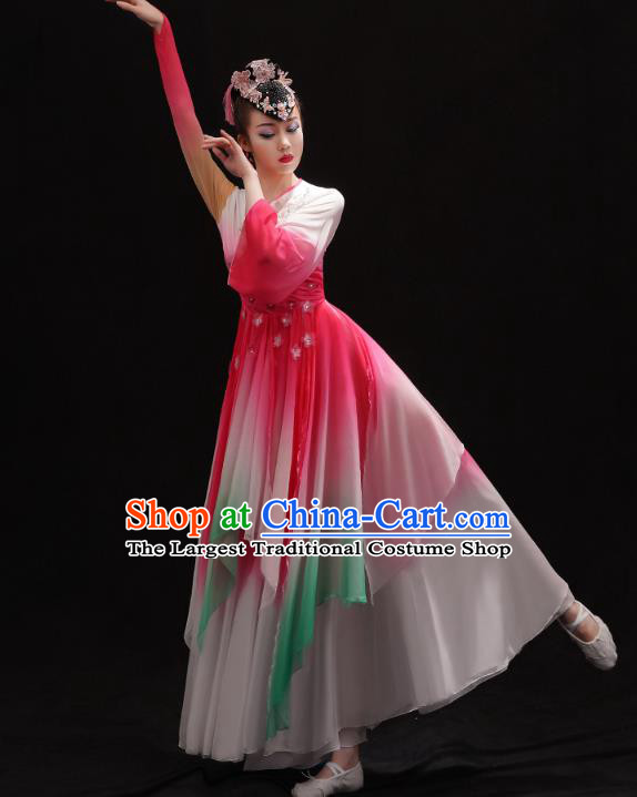 Chinese Traditional Jiangnan Umbrella Dance Dress Female Solo Dance Pink Outfits Classical Dance Clothing