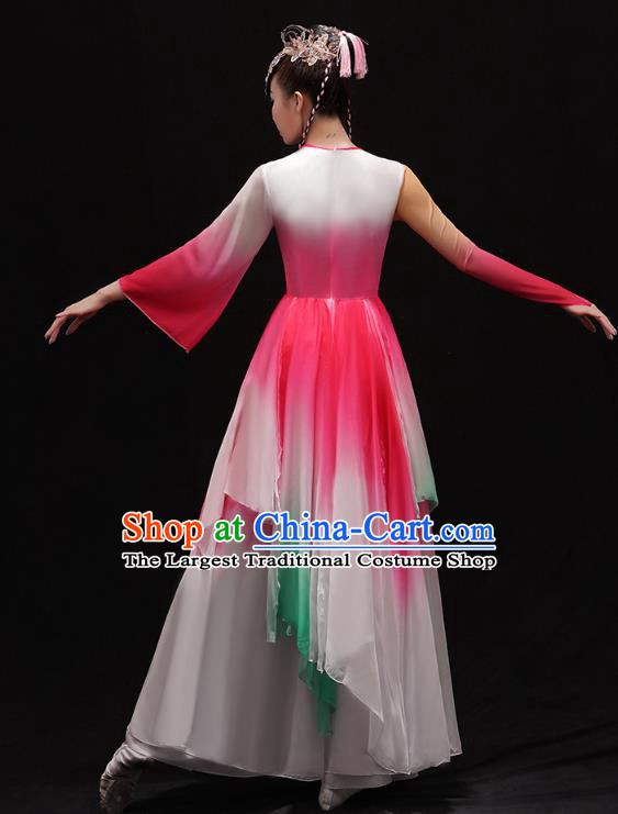Chinese Traditional Jiangnan Umbrella Dance Dress Female Solo Dance Pink Outfits Classical Dance Clothing