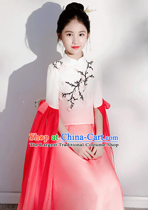 Top Grade Classical Dance Garment Girl Flowers Fairy Dress Children Day Performance Costume