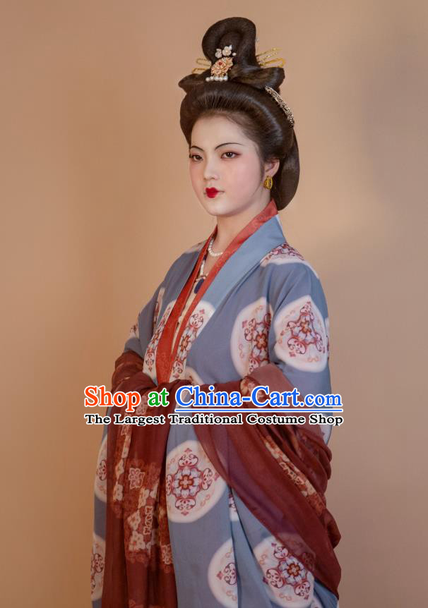 China Ancient Tang Dynasty Imperial Concubine Historical Costumes Traditional Hanfu Dress Clothing