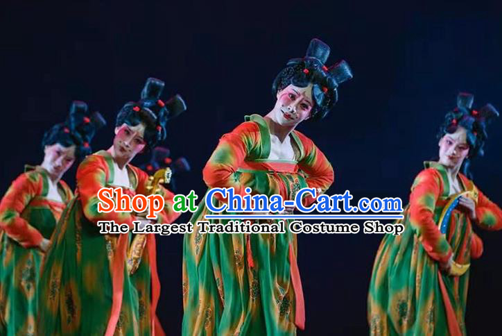 China Classical Dance Costumes Traditional Tang Dynasty Court Performance Hanfu Dress