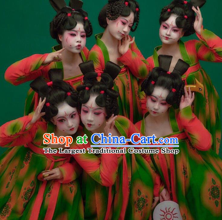 China Classical Dance Costumes Traditional Tang Dynasty Court Performance Hanfu Dress