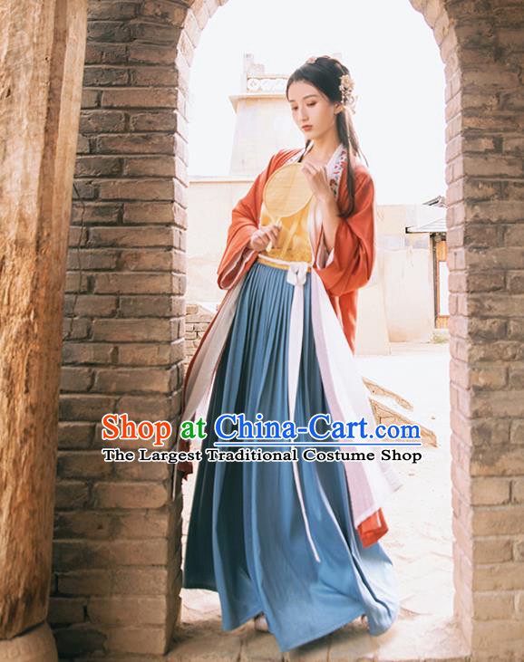 China Ancient Royal Infanta Hanfu Apparels Traditional Song Dynasty Nobility Lady Historical Clothing Complete Set