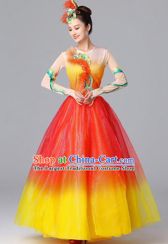 Top Modern Dance Garment Costume Stage Performance Clothing Opening Dance Dress