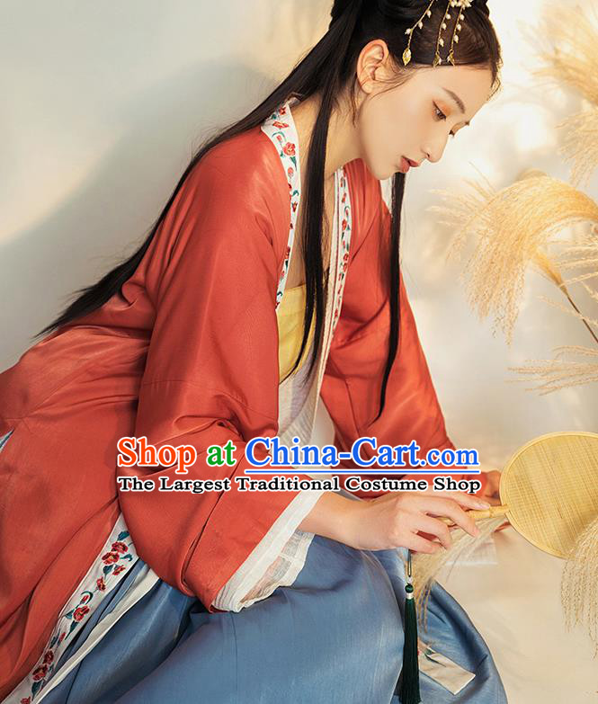 China Ancient Royal Infanta Hanfu Apparels Traditional Song Dynasty Nobility Lady Historical Clothing Complete Set