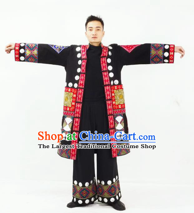 China Dong Nationality Festival Garment Costumes Traditional Yunnan Ethnic Folk Dance Clothing