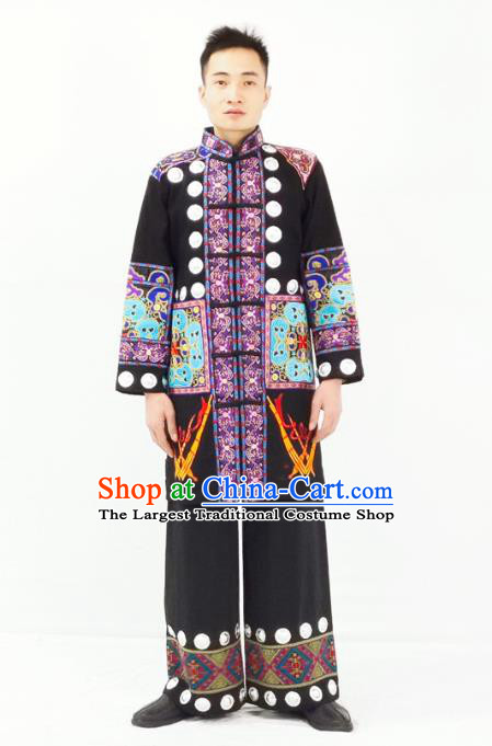China Traditional Ethnic Stage Performance Clothing Miao Nationality Folk Dance Garment Costumes