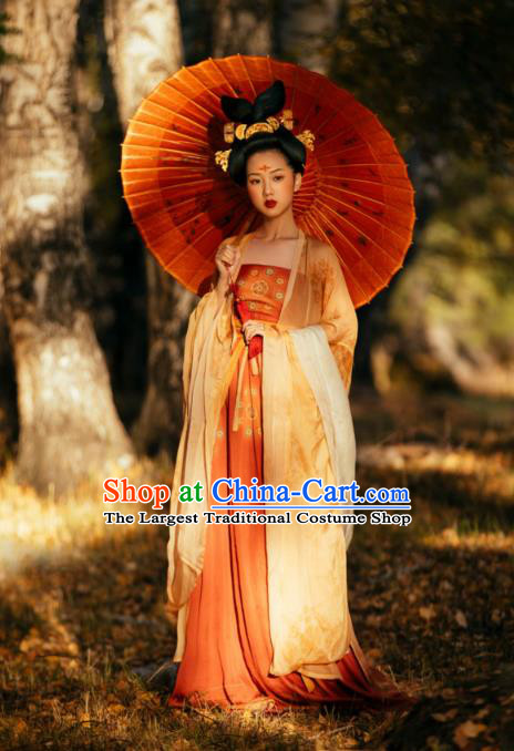 China Tang Dynasty Imperial Concubine Historical Clothing Ancient Court Beauty Hanfu Dress Garments