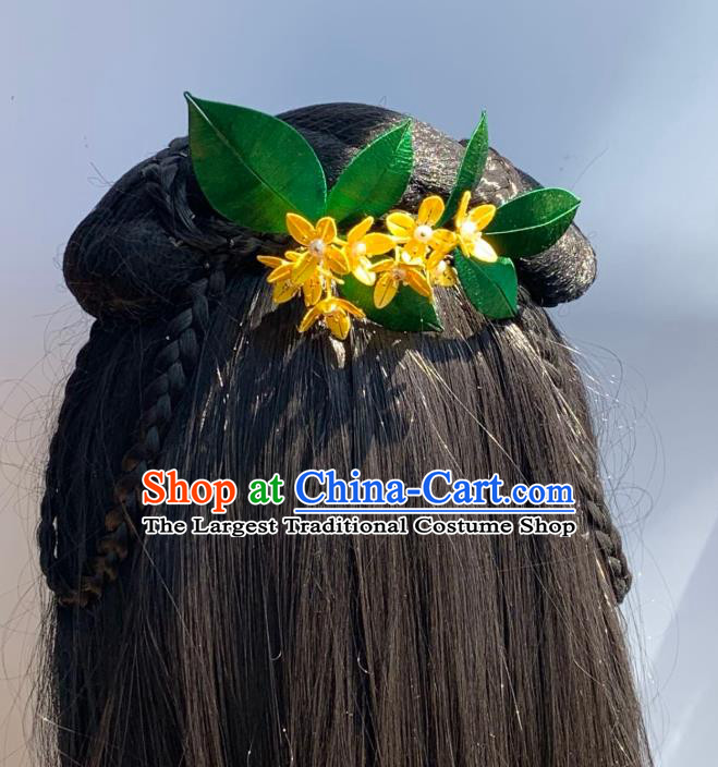 China Handmade Silk Fragrans Hairpin Traditional Hanfu Hair Accessories Ancient Song Dynasty Young Lady Hair Claw