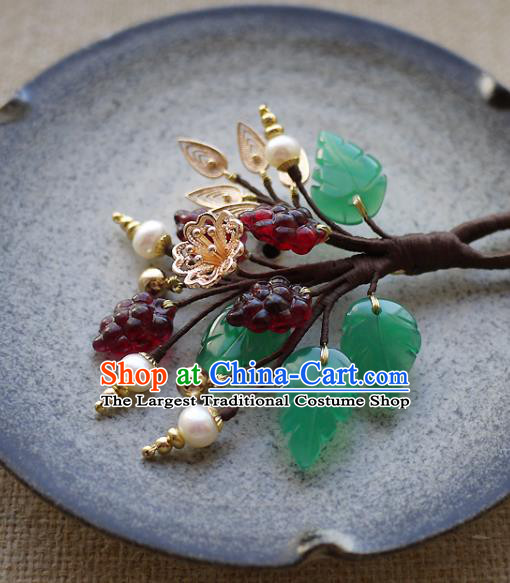 Chinese Ancient Imperial Consort Mulberry Hairpin Traditional Qing Dynasty Palace Woman Pearls Hair Stick
