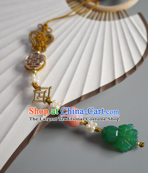 China Traditional Cheongsam Jade Accessories Ancient Qing Dynasty Brooch Pendant