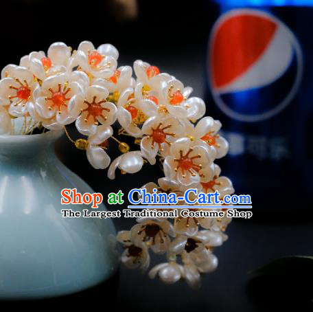 Chinese Ancient Imperial Consort Pearls Hairpin Traditional Song Dynasty Court Woman Hair Crown Headdress