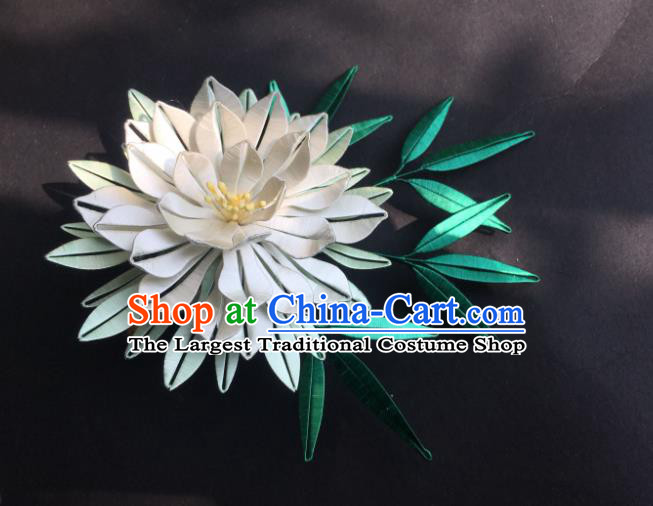 China Handmade Silk Epiphyllum Hairpin Traditional Hanfu Headpiece Ancient Song Dynasty Court Woman Hair Stick