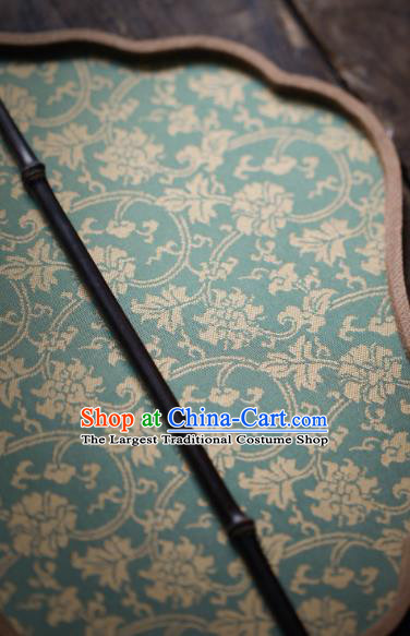 Chinese Traditional Song Dynasty Palace Fan Ancient Princess Hanfu Fans Handmade Kesi Green Silk Fan