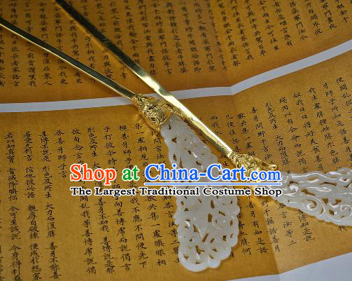 China Handmade Five Dynasties Hairpin Traditional Hanfu Hair Accessories Ancient Court Lady Jade Hair Stick