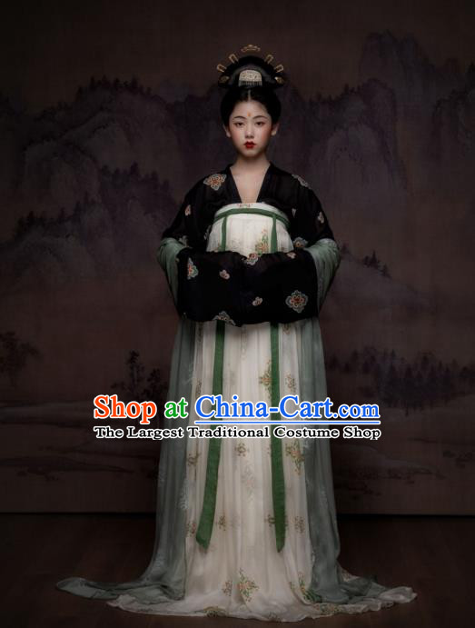 Traditional China Tang Dynasty Court Beauty Historical Clothing Ancient Royal Princess Hanfu Dress Garment