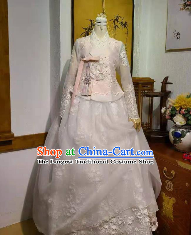 Korean Bride Embroidered Dress Garments Traditional Fashion Asian Korea Wedding Hanbok Clothing