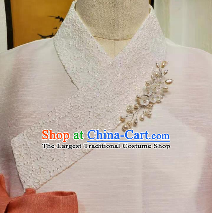 Korean Traditional Garments Fashion Wedding Hanbok Clothing Asian Korea Bride White Blouse and Red Dress