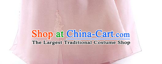 Korean Elderly Woman Hanbok Clothing Bride Mother Grey Blouse and Pink Dress Asian Korea Traditional Garments Fashion