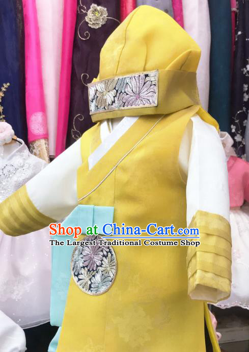 Korean Boy Prince Garment Costume Folk Dance Outfits Traditional Children Stage Performance Hanbok Clothing