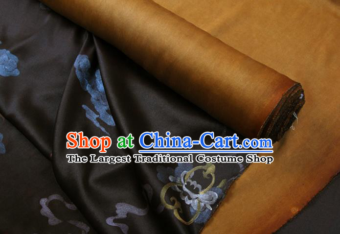 China Gambiered Guangdong Gauze Traditional Fabric Classical Butterfly Pattern Black Silk