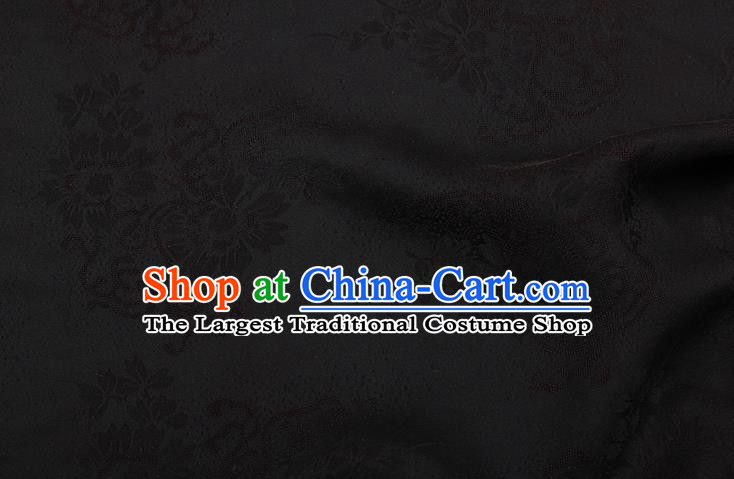 China Purple Gambiered Guangdong Gauze Traditional Silk Fabric Classical Cheongsam Peony Pattern Brocade