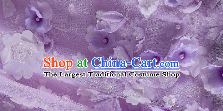 Top Grade Stage Show Clothing Annual Meeting Off Shoulder Full Dress Catwalks Compere Purple Trailing Dress