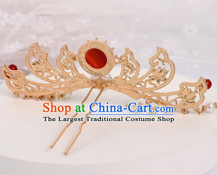 China Traditional Song Dynasty Princess Hair Sticks Ancient Palace Lady Golden Hairpin