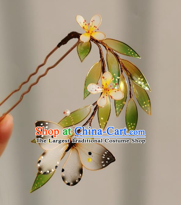 China Traditional Hanfu Butterfly Hairpin Handmade Ancient Princess Hair Stick