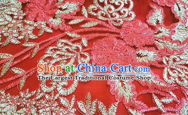 Chinese Bride Qipao Dress Clothing Traditional Wedding Embroidered Red Brocade Cheongsam