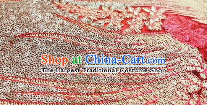 Chinese Bride Qipao Dress Clothing Traditional Wedding Embroidered Red Brocade Cheongsam