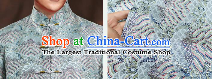 Chinese Ancient Bridegroom Clothing Traditional Wedding Costumes Blue Mandarin Jacket and Long Robe