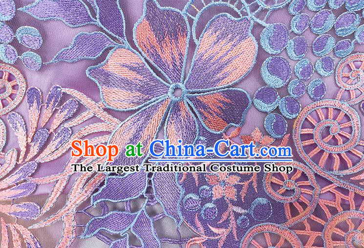 China Classical Bride Costumes Traditional Toast Embroidered Purple Dress Wedding Xiuhe Suits