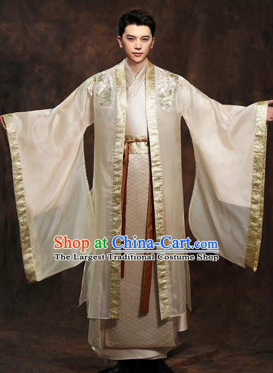 Chinese Ancient Prince Golden Clothing Traditional Song Dynasty Wedding Costumes