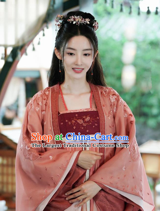 China Ancient Geisha Hanfu Dress Traditional Television Drama My Heroic Husband Courtesan Nie Yunzhu Clothing