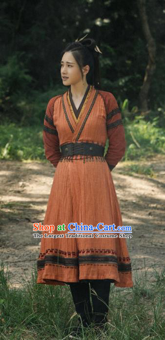 China Ancient Female Bandit Dress Costumes Traditional Ming Dynasty Swordswoman Clothing
